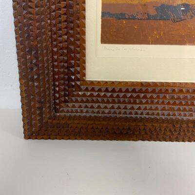-156- VINTAGE | Tramp Art Frame | Prairie du Sac | Signed Art