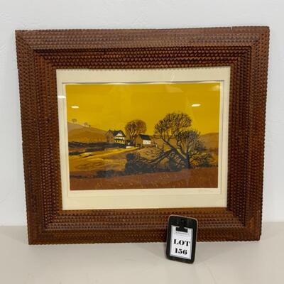 -156- VINTAGE | Tramp Art Frame | Prairie du Sac | Signed Art