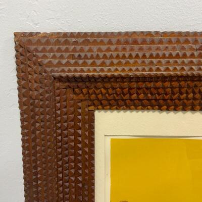 -156- VINTAGE | Tramp Art Frame | Prairie du Sac | Signed Art