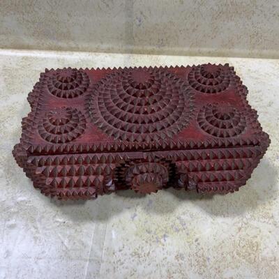 -158- VINTAGE | Tramp Art Cigar Box 
