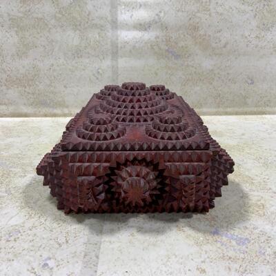 -158- VINTAGE | Tramp Art Cigar Box 