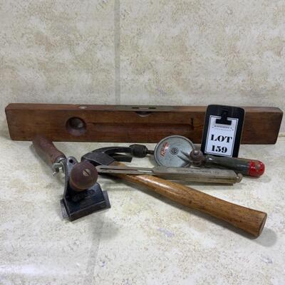 -159- VINTAGE | Five Stanley Tools | Level | Hammer | Scraper | Handyman