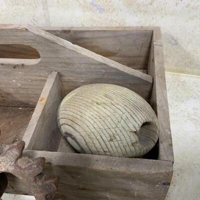 -162- FARM FRESH | Wood Tote | Float | Spigot | Crowbar | Poker 