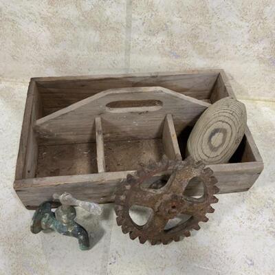 -162- FARM FRESH | Wood Tote | Float | Spigot | Crowbar | Poker 