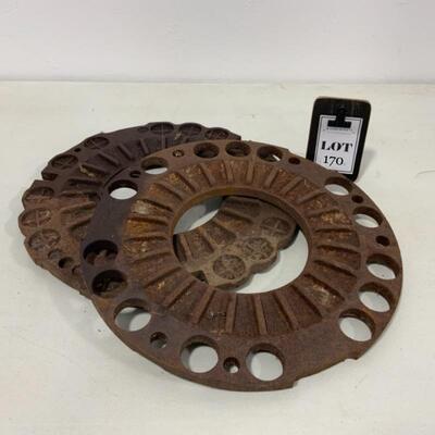 -170- FARM FRESH | Two Large Cast Iron Gears | Industrial Local pickup only in Appleton, WI