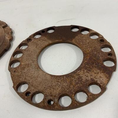 -170- FARM FRESH | Two Large Cast Iron Gears | Industrial Local pickup only in Appleton, WI