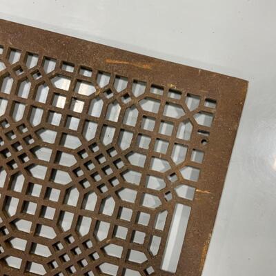 -171- FARM FRESH | ANTIQUE | Ornate Cast Iron Grate | Architectural Salvage