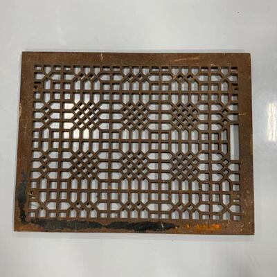 -171- FARM FRESH | ANTIQUE | Ornate Cast Iron Grate | Architectural Salvage