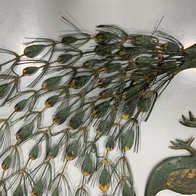 -174- Two Metal Peacocks | Wall Decor