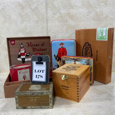 -178- VINTAGE | 8 Boxes/Tins | Cigar Boxes | Candy Tins