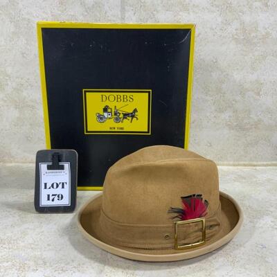 -179- VINTAGE | Dobbs Brown Suede Hat | Original Box | 7 1/8 | Fedora