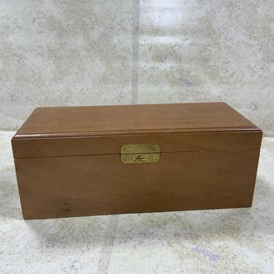 -184- VINTAGE | German Wood Box | Two Trays | Poker Chips
