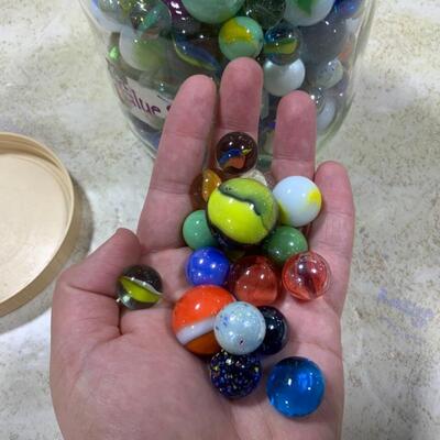 -185- Jar of Marbles | Polished Stones | Glass Cabuchons