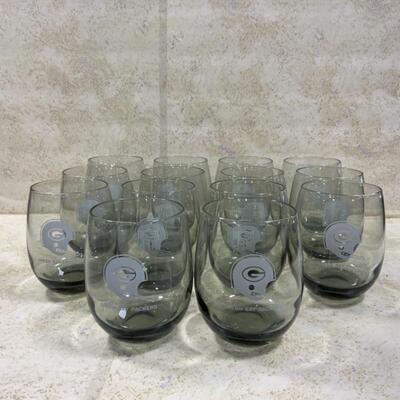 -187- VINTAGE | Fourteen Large-Size Packers Smoke Glasses | Green Bay
