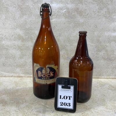 -203- VINTAGE | Bock Beer Bail-Top Glass Bottle | Heileman Beer Bottle