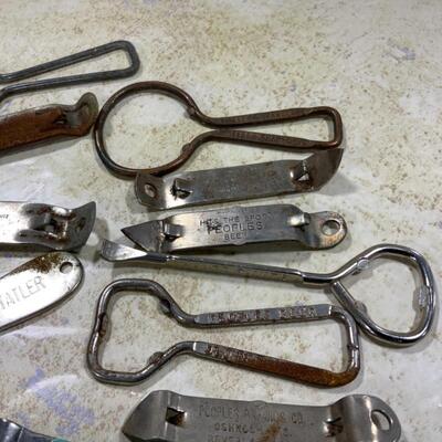 -206- VINTAGE | Eighteen Bottle Openers | PBR | Blatz | Gem | Peopleâ€™s