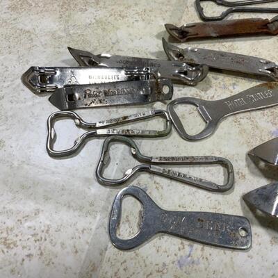 -206- VINTAGE | Eighteen Bottle Openers | PBR | Blatz | Gem | Peopleâ€™s