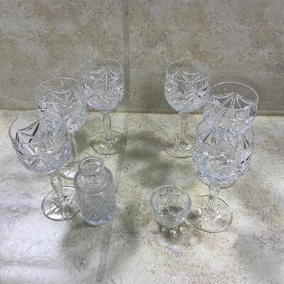 -210- Six Crystal Wine Glasses | Tasting Set