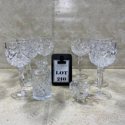 -210- Six Crystal Wine Glasses | Tasting Set