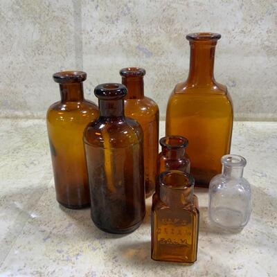-211- VINTAGE | Seven Small Medicine Bottles 
