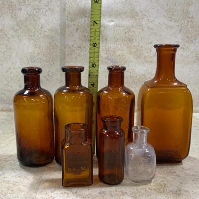 -211- VINTAGE | Seven Small Medicine Bottles 