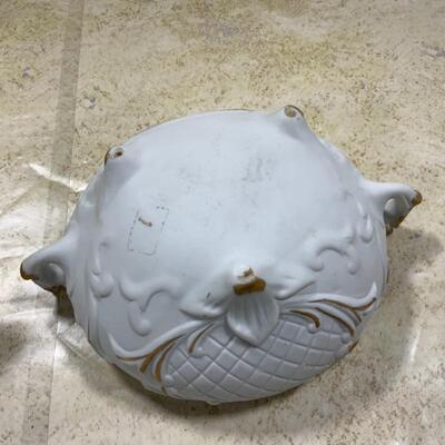 -214- Porcelain Figures | Bisque Cherubs Covered Dish