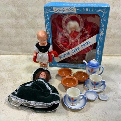 -217- VINTAGE | 1950s Dolls | German | French | Lady Alice | Tea Set Pieces