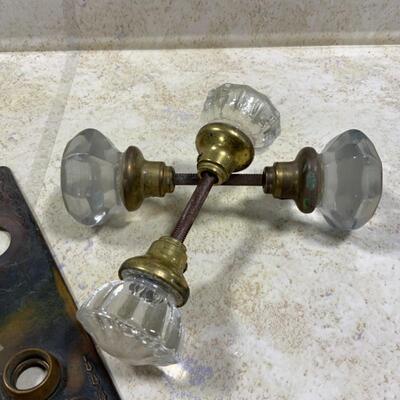 -219- ANTIQUE | Glass Door Knobs | Door Plates | Great Design
