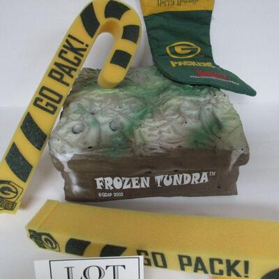 2 GB Packers Foam Stadium Wavers Candy Canes, Chrsitmas Stocking & Foam Frozen Tundra Chunk