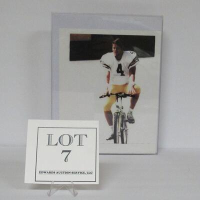 Brett Favre Riding a Bicycle Photograph in Plastic Frame