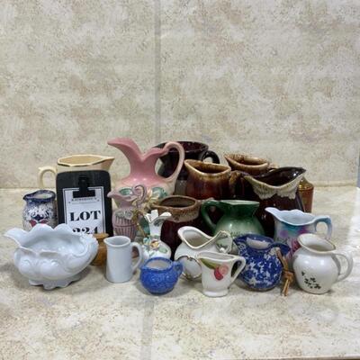 -224- LARGE LOT Small Pitchers | Hull Dripware