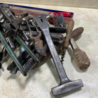 -232- VINTAGE | Over 30 Tools | Awls | Pinchers | Hammers