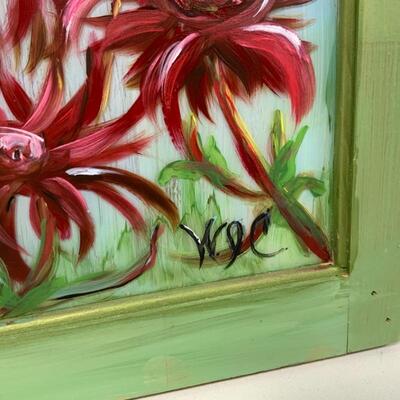 -233- Hand Painted Floral Window | Bright & Cheerful!