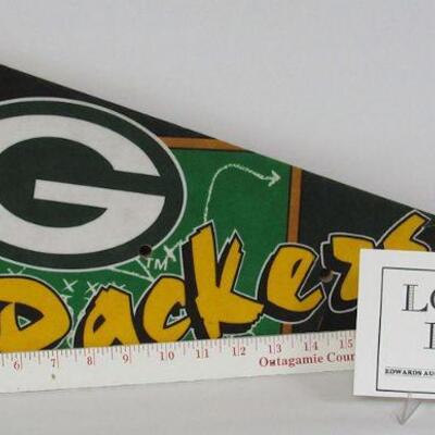 Large Wood Packers Pennant Shaped Wall Sign