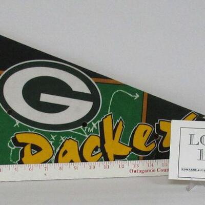 Large Wood Packers Pennant Shaped Wall Sign