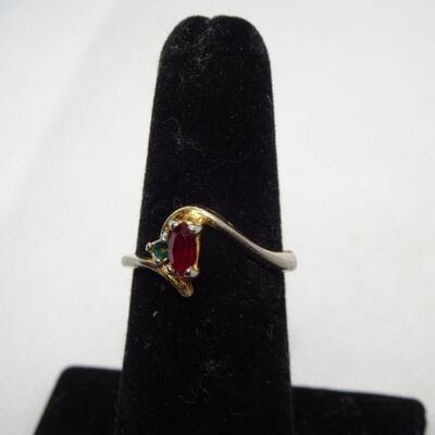 Gold Tone Red Ring 