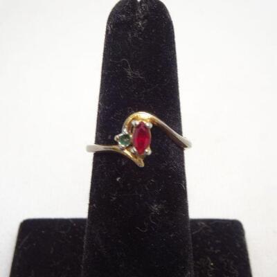 Gold Tone Red Ring 