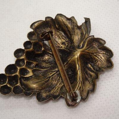 Faux Bronze Grape Fruit Pin 