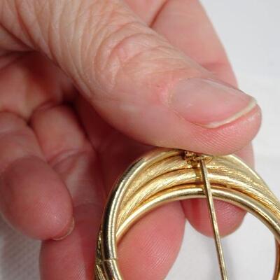 2 Gold Tone MCM Brooches 