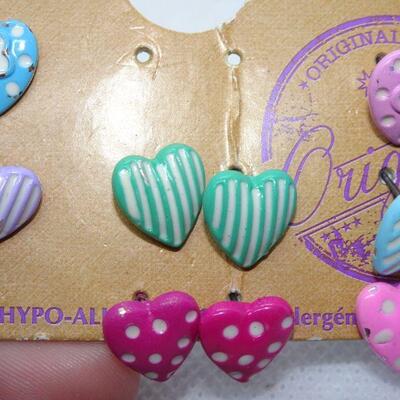 Little Girls Pastel  Colored Heart Post Earrings 