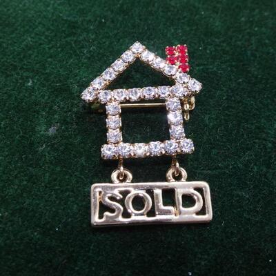Rhinestone "SOLD" Realtors Pin 