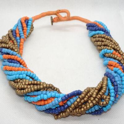 Seed Bead Twisted Multi Strand Necklace