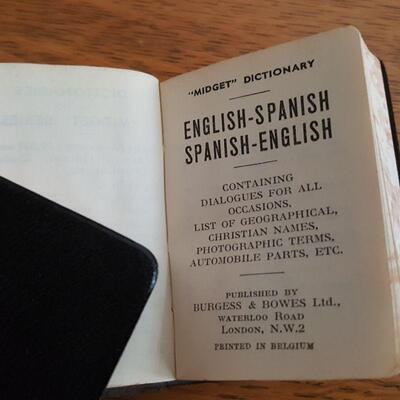 Vintage Midget Leather-Bound Dictionaries