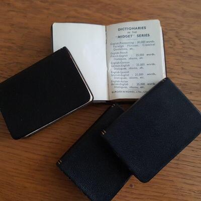 Vintage Midget Leather-Bound Dictionaries