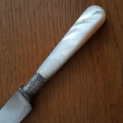 Set of Six Antique Mother of Pearl Handled Knives