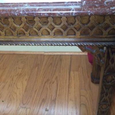 204 - Marble Top Console Table - 4' 9