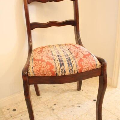 Lot #12: Vintage Wooden Carved Chair Reupholstered