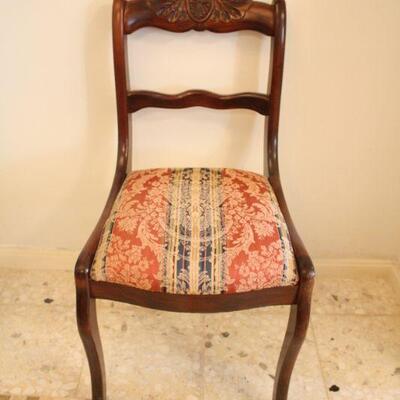 Lot #12: Vintage Wooden Carved Chair Reupholstered