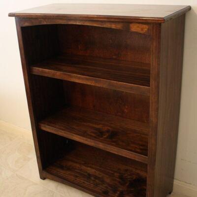 Lot #23: Dark Stained Solid Wood Bookshelf 