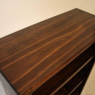 Lot #23: Dark Stained Solid Wood Bookshelf 